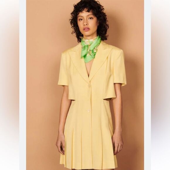 NWT Sandro Jaun Citron Mini Yellow Dress Size XS - Picture 3 of 15